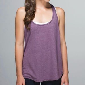 Lululemon 105 F Singlet Scalloped Racerback Tank Top Heathered Purple Fog 12